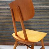 Set of 5 all-wood chairs published by Ton 1960