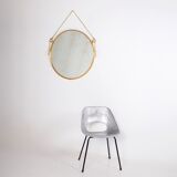 Hanging mirror in gilded brass