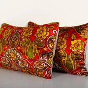 Lot de 2 housses de coussin velours vintage 56x33 cm