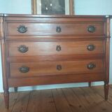Commode  style Louis XVI merisier tiroirs 3