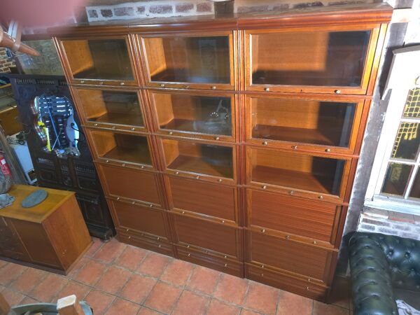 Meuble bibliothèque modulable MD vintage en acajou