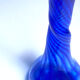 Vase soliflore en verre soufflé bullé bleu