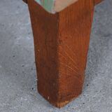 Art Deco bench, reupholstered in vintage fabric, Danish cabinetmaker, 1940s.