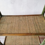 Bamboo shelf & green rattan
