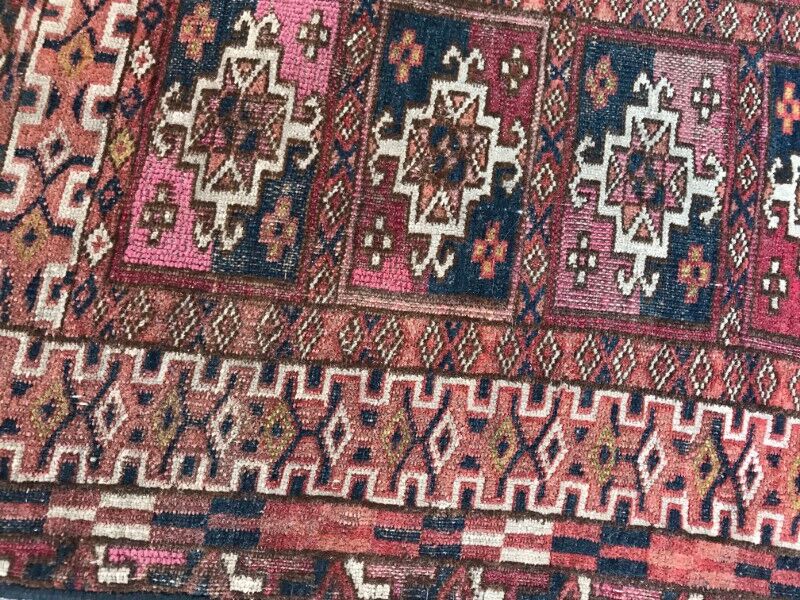Saddle Tekke Bokhara rug old handmade 64 X 107 CM
