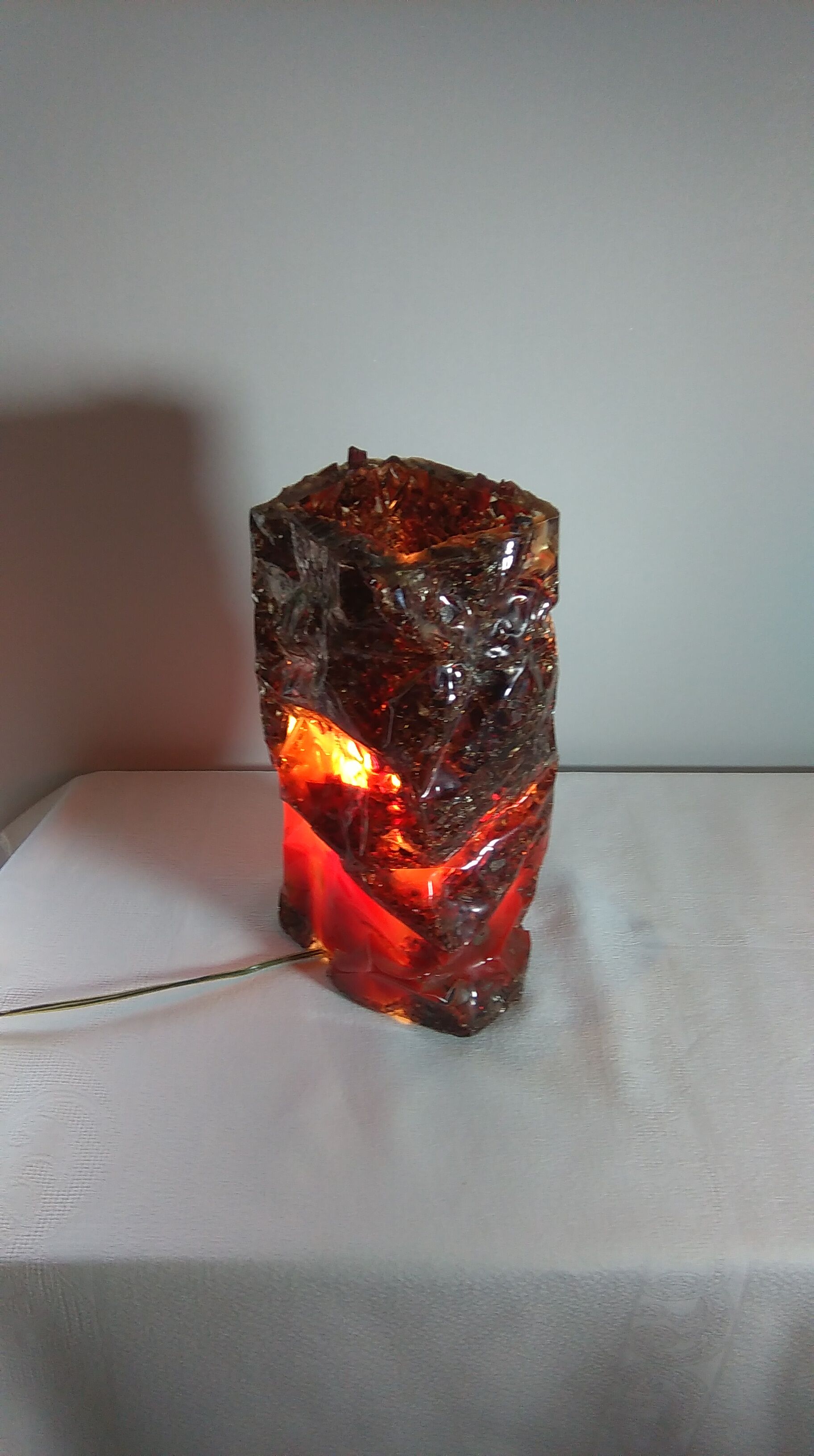 Lamp made of resin and glass 70s