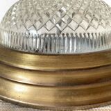 Vintage round glass and metal ceiling light