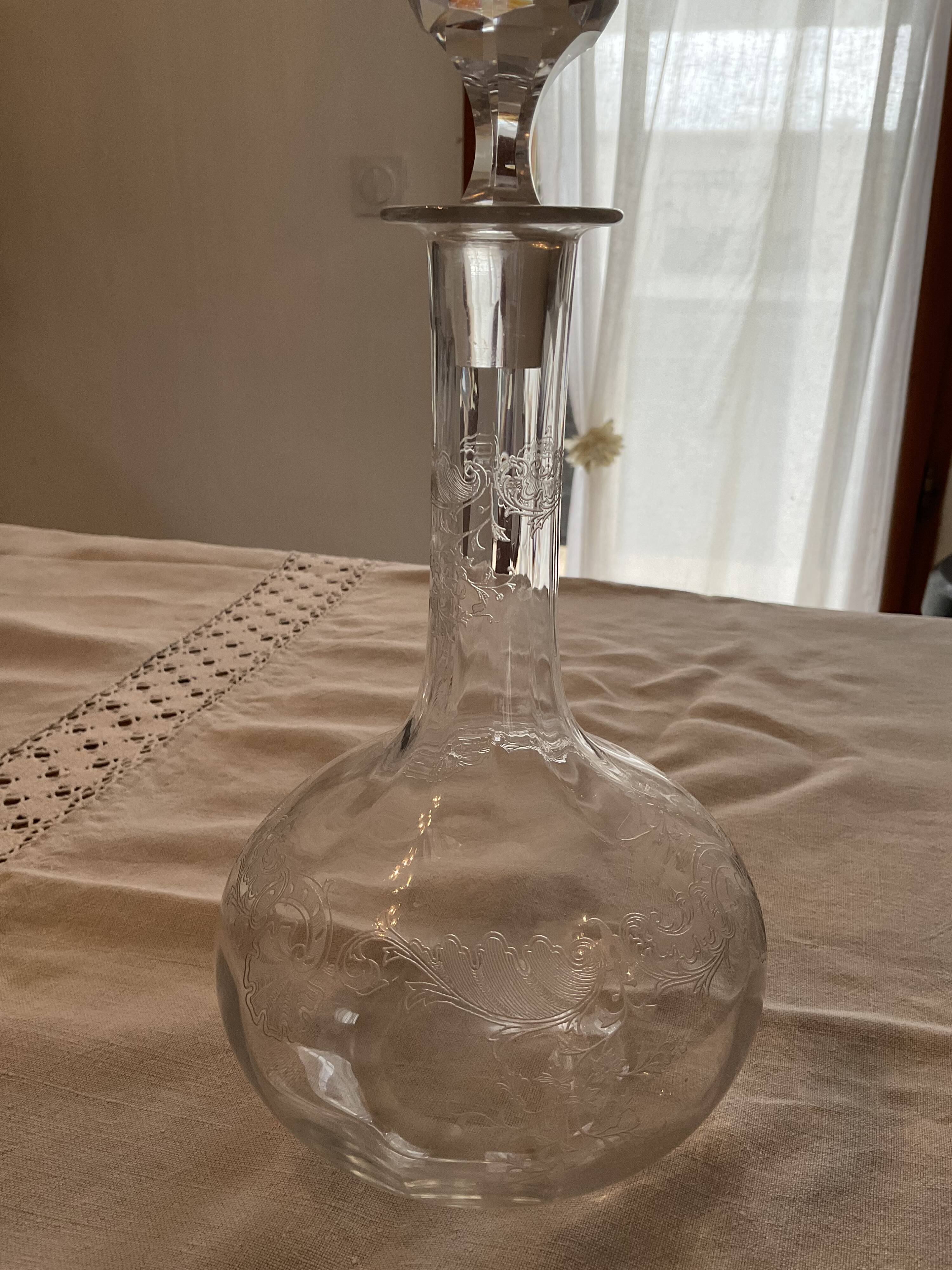 Carafe, Cristal saint louis, model Massenet with Venetian ratings