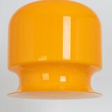 Yellow glass pendant lamp Peill & Putzler Germany 1970s