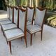 8 chaises scandinaves style italien 1950 bois et cuir blanc