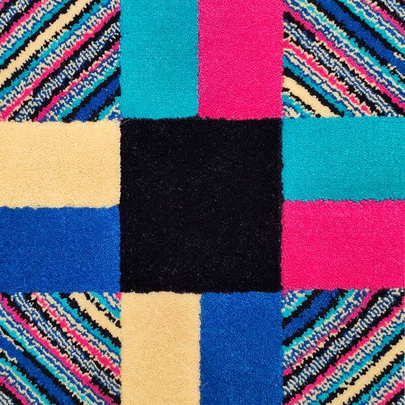 1990s Ottavio Missoni "Square" Geometric Wool Rug Exceptional Italian Postm