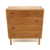 Scandinavian oak chest of drawers, bedside table, Sweden, 1970