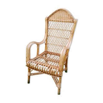 Fauteuil en rotin années 60/70