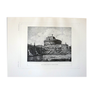 Reproduction engraving of the Château Saint-Ange by Rossini.