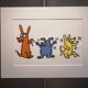 Illustration by Keith Haring - 'Animals' series - 7/12