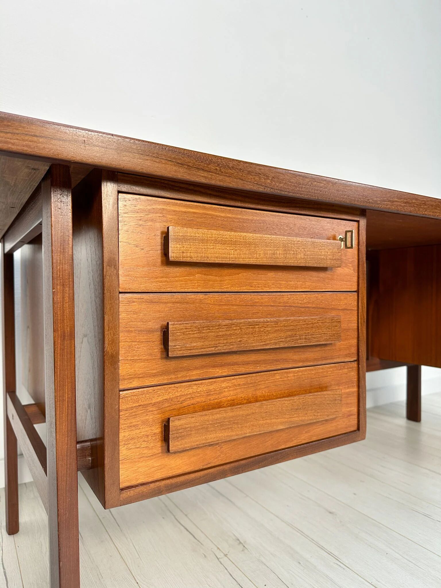 1960s Vintage Freestanding Danish Teak Writing Desk by Peter Løvig Nielsen