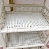 Old shelf in white rattan Peacock