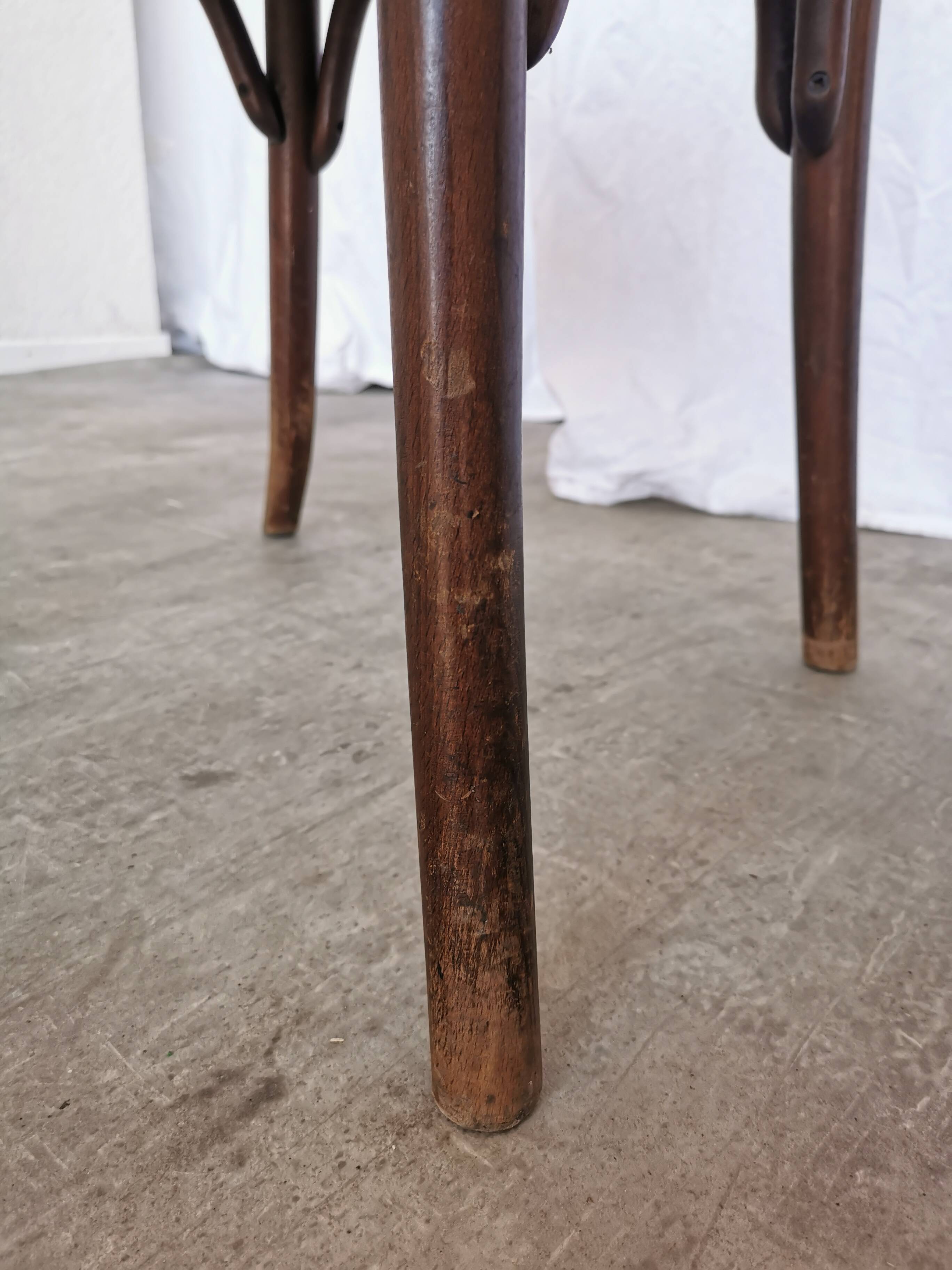 Chaise de salle à manger vintage en bois courbé : fauteuil style Thonet du milieu du siècle