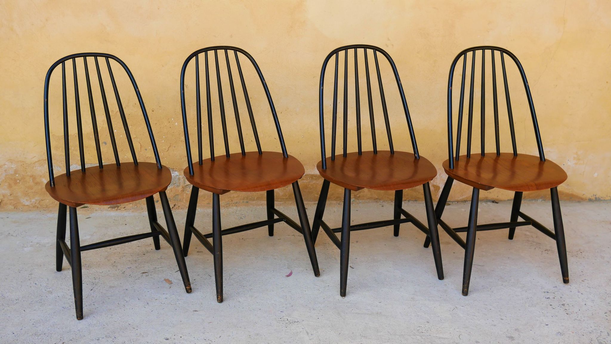 Set of 4 chairs Scandinavian by Sven Erik Fryklund for Hagafors Stolfabrik
