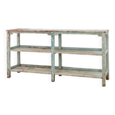 Industrial console with patina of old layers of paint, France ca. 1900