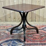 Mahogany and beech bistro table, made in the 1950s