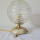 Onyx lamp, brass and glass