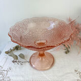Vintage pink depression glass standing cut 50s