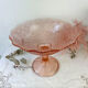 Vintage pink depression glass standing cut 50s