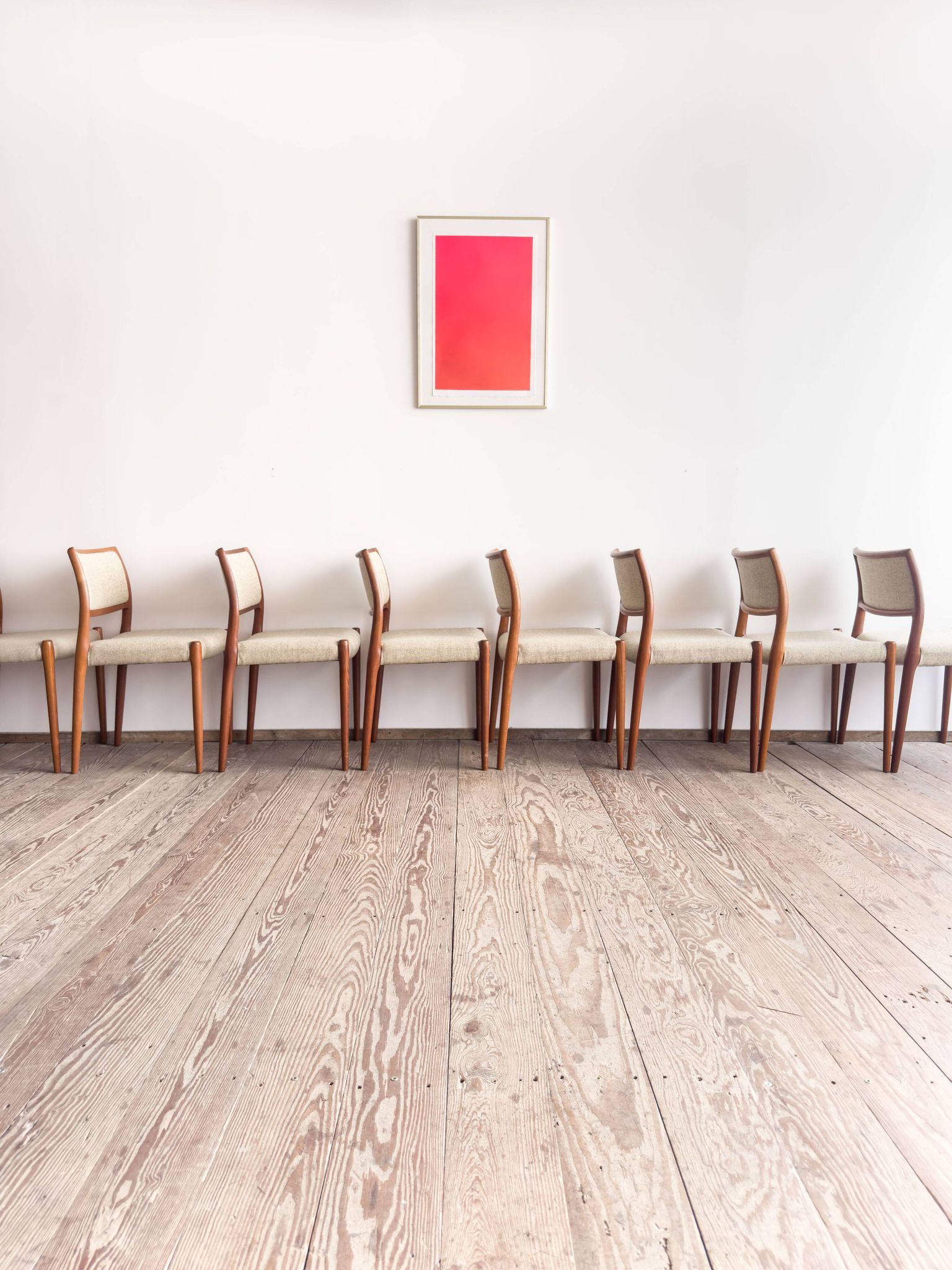 Set of 8 chairs #80 in teak by Niels O. Møller, JL Moller, Mid Century
