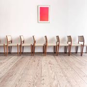 Set of 8 chairs #80 in teak by Niels O. Møller, JL Moller, Mid Century