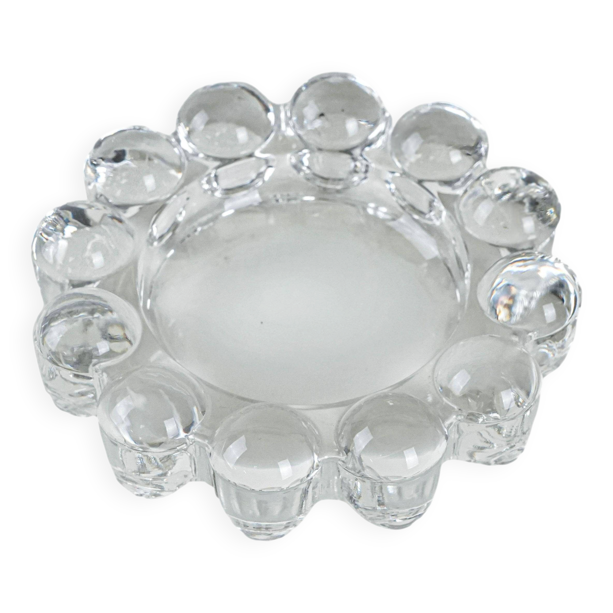 Glass candle holder, Danish design, 1970s, made in