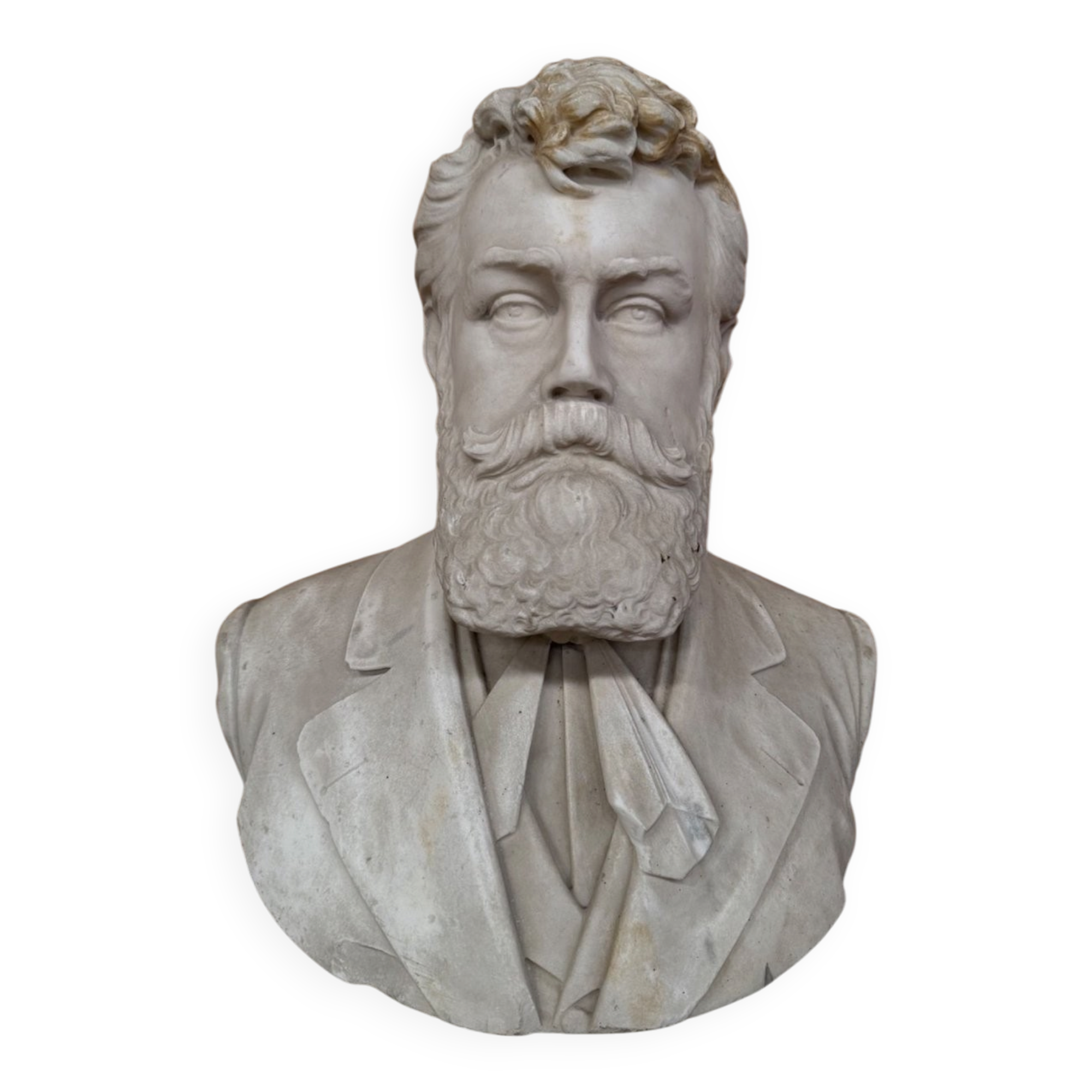 White marble bust of a male portrait – 19th century.