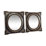 Pair of Napoleon III mirrors 74 x 64
