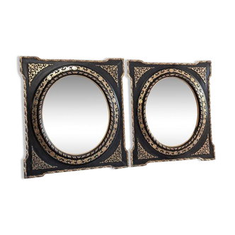 Pair of Napoleon III mirrors 74 x 64