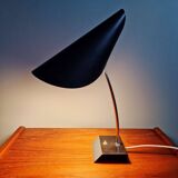 Chrome and black lacquered metal desk lamp, design by Josef Hurka, Napako, 1950.