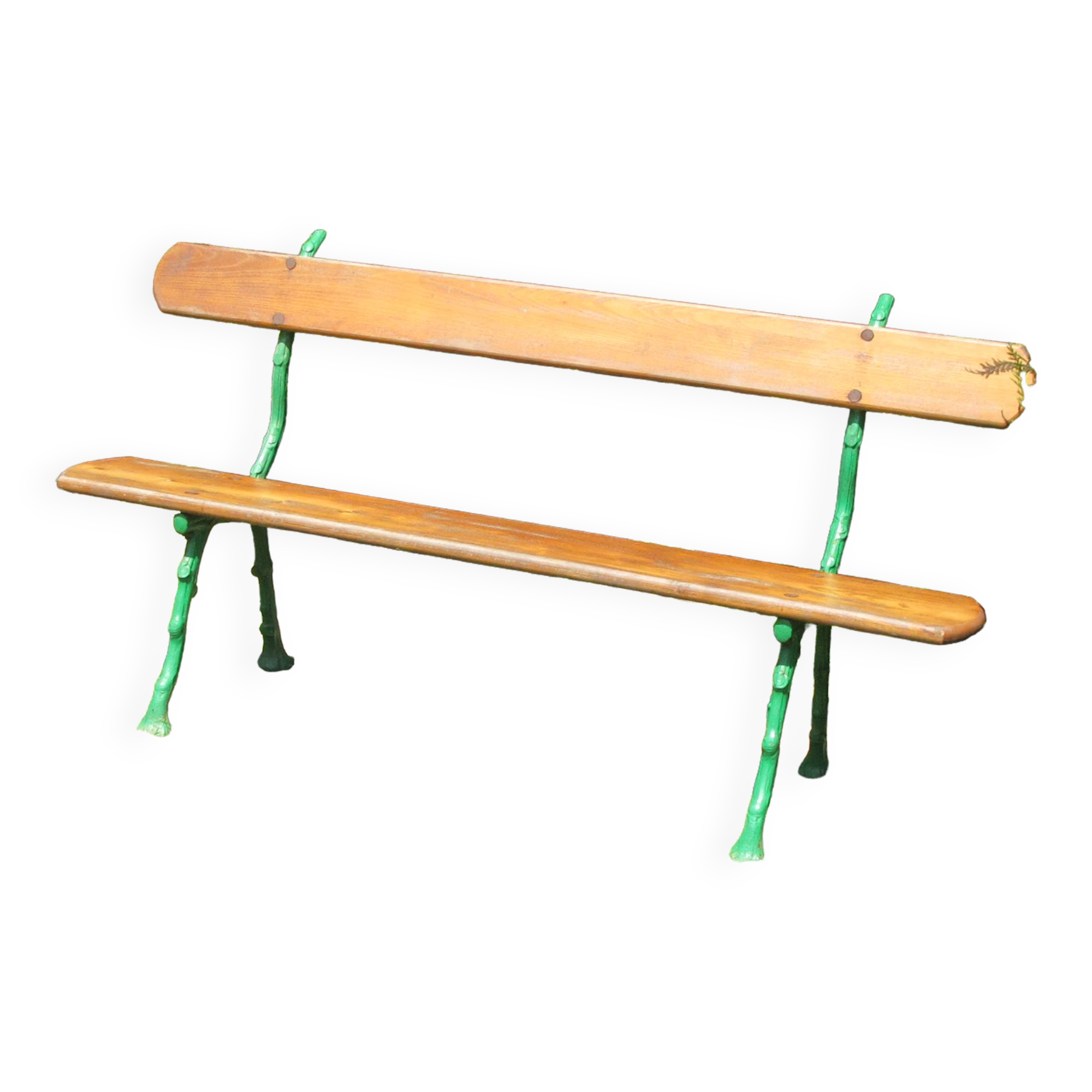 Garden bench in wood and cast iron