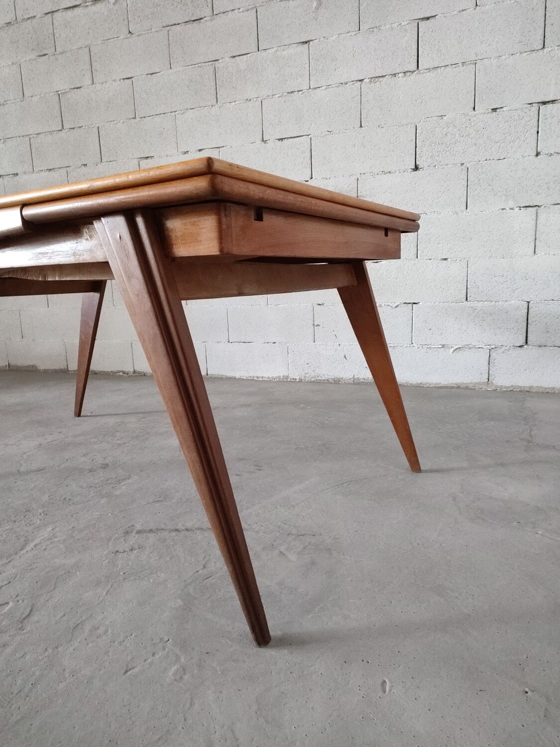 Vintage compass foot dining table
