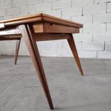 Vintage compass foot dining table