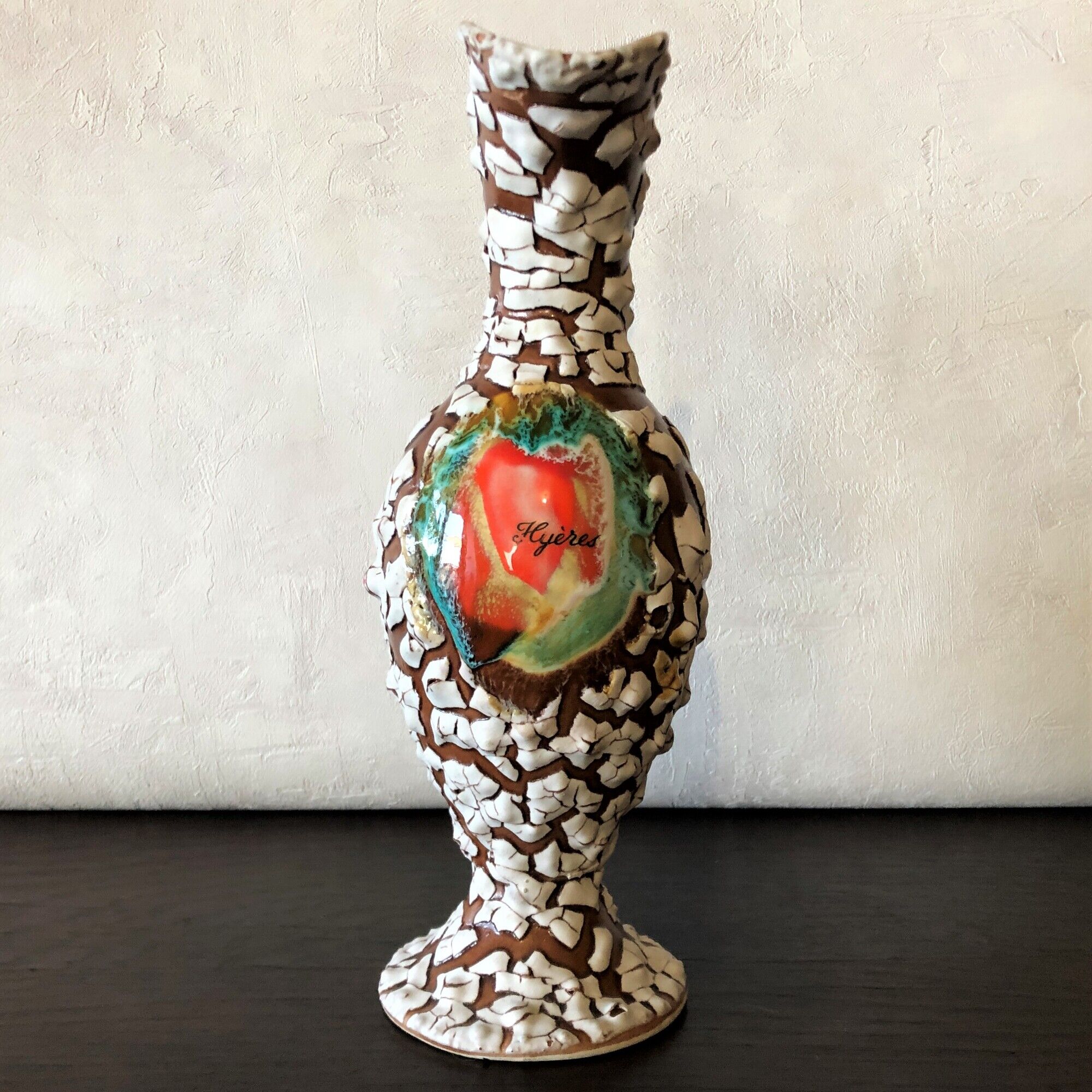 Carafe pitcher with handle, Vallauris style, sea foam, HYERES, vintage 60s
