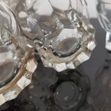 4 cups in transparent glass bordered gold