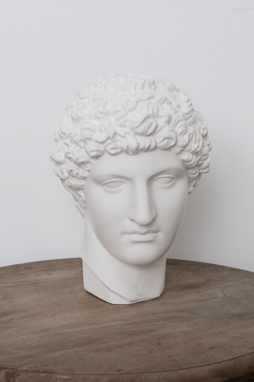 Greek head in matt white plaster