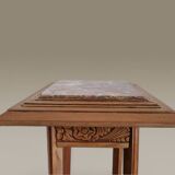 Art Deco sculpted pedestal in solid wood and marble – circa 1930