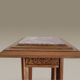 Art Deco sculpted side table in solid wood and marble – circa 1930