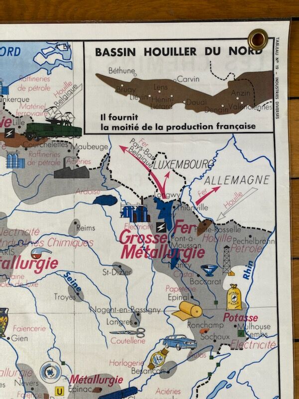 1964 School Map Railways of France