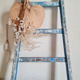 Old blue wooden ladder