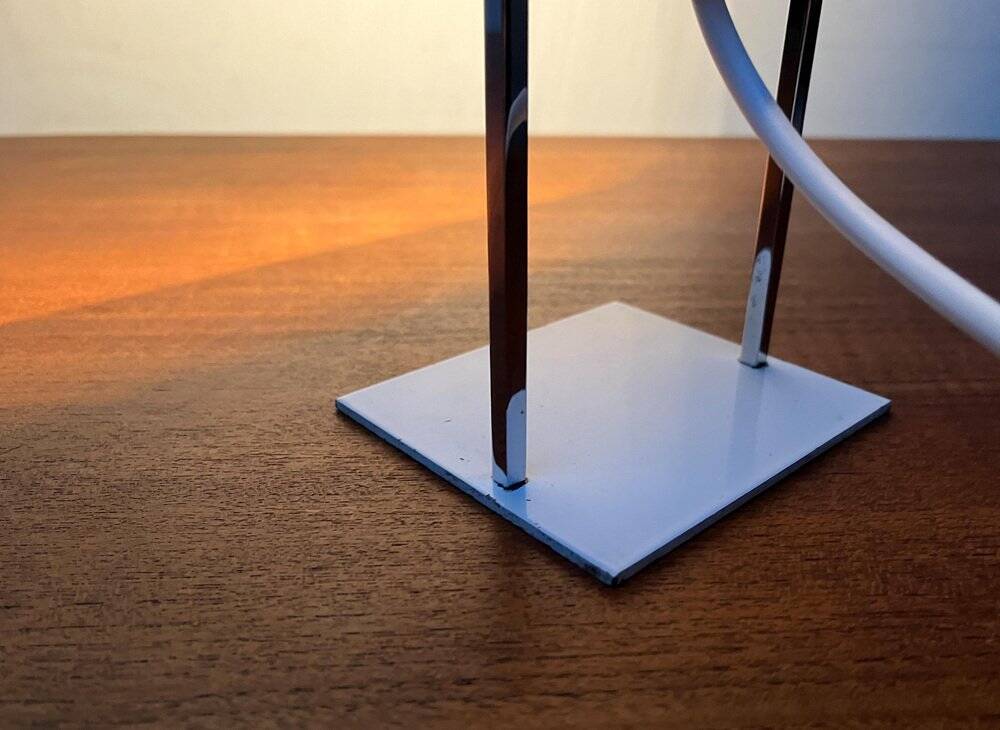 Mid-century minimalist German table lamp in cube by Kaiser Idell Leuchten, 1960s.