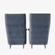 Paire de fauteuils italiens en velours bleu, 1950