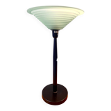 Postmodern lamp from the 80s – green opaline glass and black base, edition