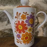 Cafetière vintage Winterling Bavaria – Décor floral seventies