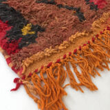Tapis berbère marocain boujaad marron à motifs colorés 315x200cm